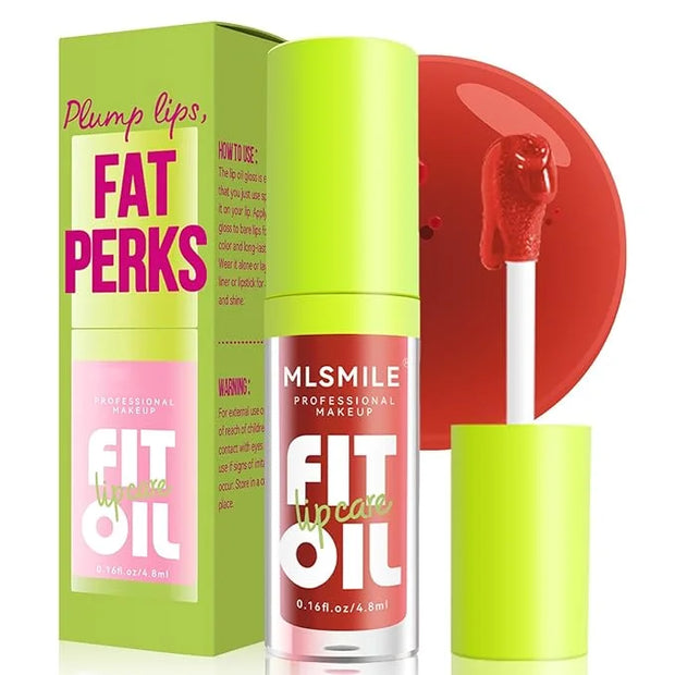 4 Colors Fat Oil Lip Gloss, Lip Oil Lip Glaze Hydrating Lip Glow Oil Big Brush Head Moisturizing Lip Gloss, Shiny Transpar...