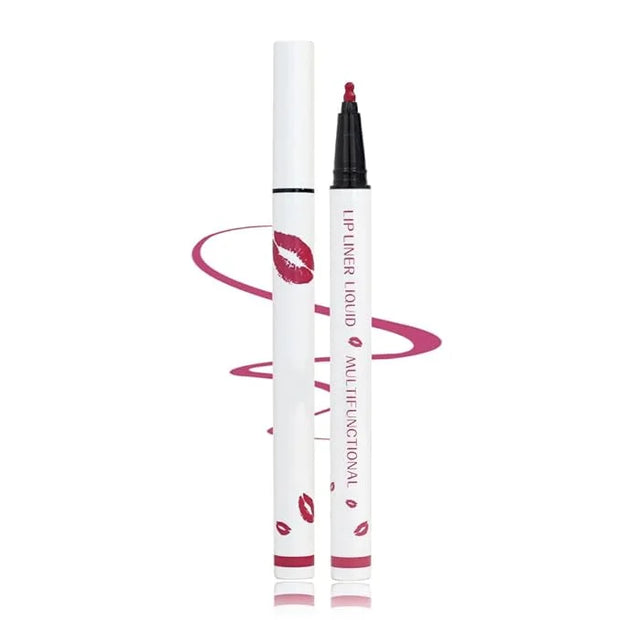 Longwear Liquid Lip Liner, Matte Lip Tint Stain Marker Pen, 2 in1 Liquid Lipstick & Lip Liner Pencil, Long Lasting Waterpr...