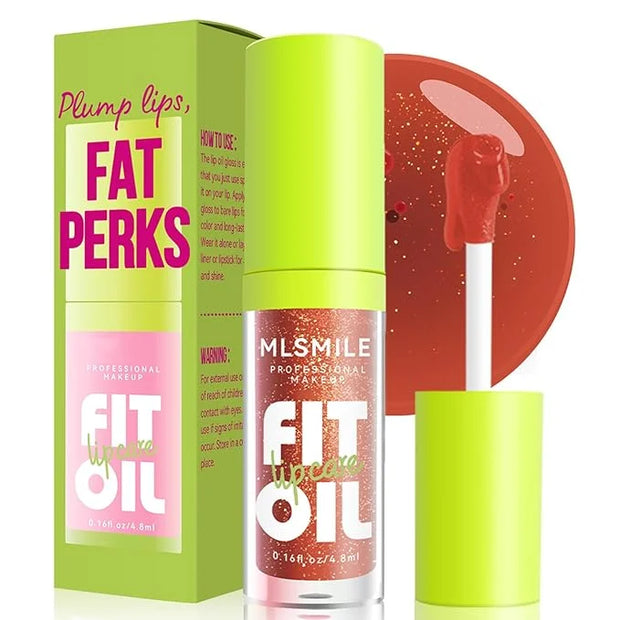 4 Colors Fat Oil Lip Gloss, Lip Oil Lip Glaze Hydrating Lip Glow Oil Big Brush Head Moisturizing Lip Gloss, Shiny Transpar...