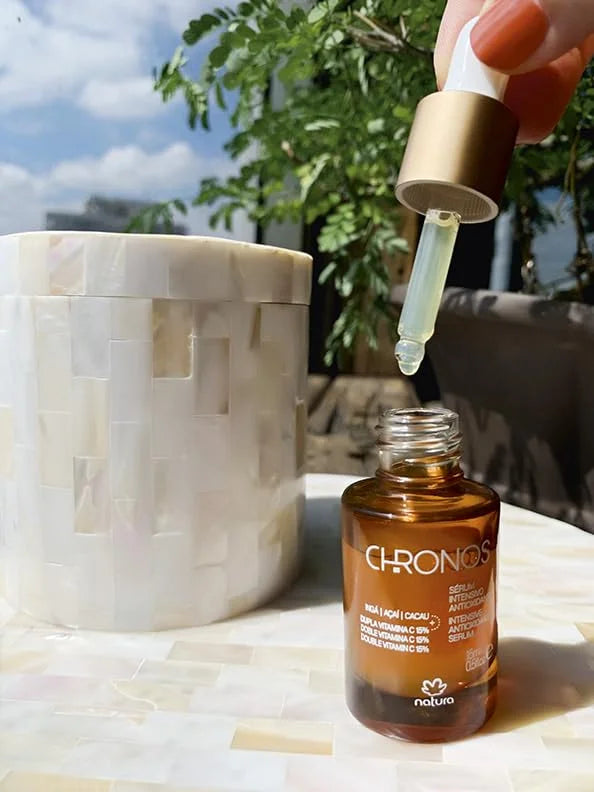 natura - Chronos Intensive Anti-Oxidant Serum - Brightening 15% Vitamin C Serum - Protects from Oxidation with Inga, Açaí ...