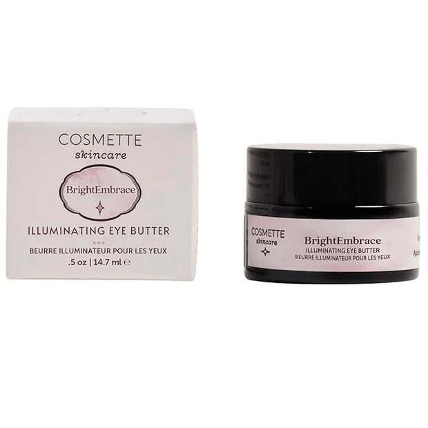 Cosmette Bright Embrace Vitamin B3 Eye Cream, Vegan Under Eye Butter for Protection & Hydration With Marula & Plum Oils, G...