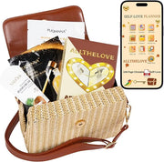 New Mom Spa Package – Luxury New Mom Care Set for Women with Chic Rattan Purse, Clickable Planner Download, Affirmation Ca...