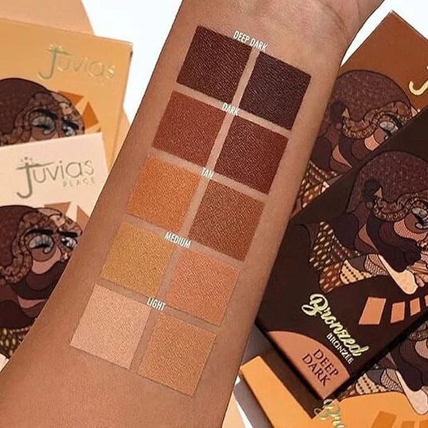 Juvia's Place Bronzed Duo Bronzer Light - Soft Matte Bronzer, Contour Powder, Long-Wearing & Buildable Bronzing Powder - S...