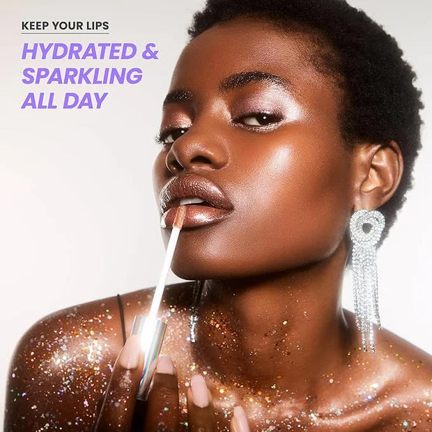 Wonderskin WONDER BLADING Top Gloss - Gold Glitter Lip Gloss, Hydrating and High Shine Finish Lip Makeup (Gold Glitter) - ...