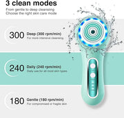 Face Scrubber Exfoliator,Facial Cleansing Brushes Rechargeable IPX7 Waterproof with 5 Brush Heads,Electric Face Spin Brush...