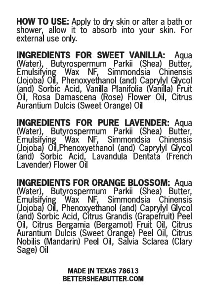 Travel Size Body Butter Set w/Orange Blossom, Lavender & Sweet Vanilla Body Creams - TSA Approved Travel Size Products, Mi...
