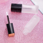 3 Pcs 5ml Frosted Glass Lip Gloss Tubes Refillable Square Lip Glaze Containers with Wands and Stoppers Mini Lip Balm Bottl...