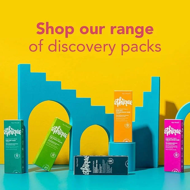 Ethique Discovery Pack for Balanced Hair - Shampoo & Conditioner - Plastic-Free, Vegan, Cruelty-Free, Eco-Friendly, 3 Trav...