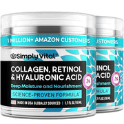 SimplyVital Collagen Face Moisturizer - Anti-Aging Retinol Cream for Face, Neck & Décolleté with Hyaluronic Acid - Made in...