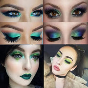 St Patricks Day16 Colors Green Glitter Matte Eyeshadow Makeup Palette,Forest Green Yellow Colorful Eye Shadow Plattet High...