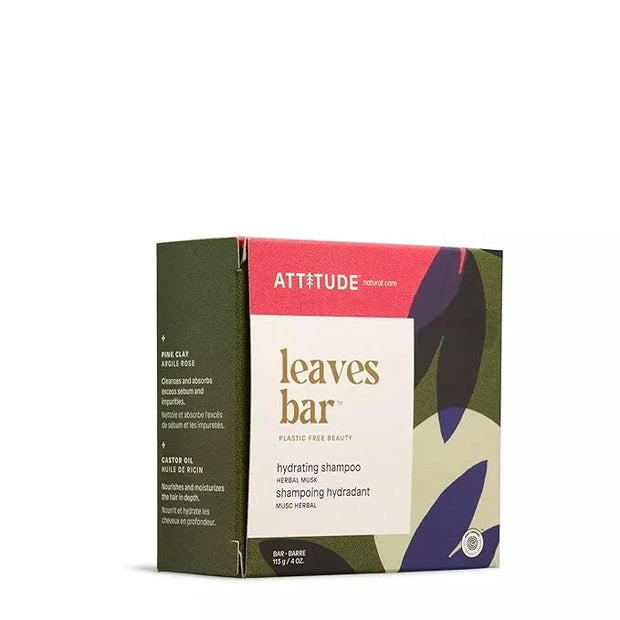 ATTITUDE Hydrating Shampoo Bar, Natural Origin, Ideal for Dry, Damaged Hair, Castor Oil, EWG Verified & Clean ingredients,...