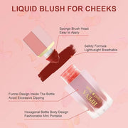 Liquid Blush for Cheeks,Soft Cream Matte Korean Makeup Blush,Lightweight Breathable Feel Long Lasting Natural Red Pink Pea...