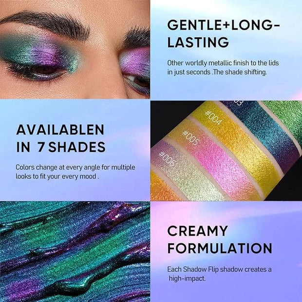 MAKI YIKA Glitter Eyeshadow Teal Liquid Multichrome Eyeshadows Long Lasting, Metallic Chameleon Eye Shadow Smudgeproof Hol...
