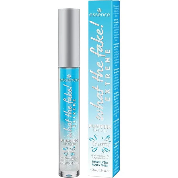 essence | What the Fake! Extreme Plumping Lip Filler (02 | Ice Ice Baby) | Glossy, Non-Sticky Finish with Peppermint Oil, ...