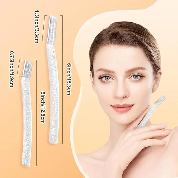 Women’s Dermaplane Razor for Face & Eyebrow - Anti-Cutting Japanese Blades for Eyebrow and Facial Hair Removal, Achieve Si...