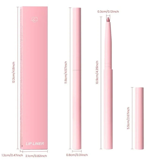 evpct Pink Matte Creamy Retractable Lip Liner Pencils for Shaping & Sculpting Lips, Lip Pencils for Women Long Lasting Wat...