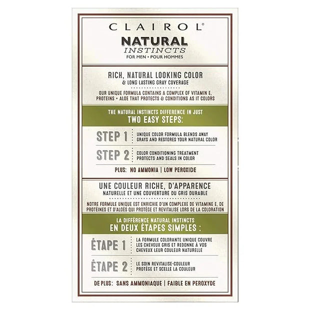 Clairol Natural Instincts Semi-Permanent Hair Dye for Men, M11 Medium Brown Hair Color, Pack of 3 - Product Image
