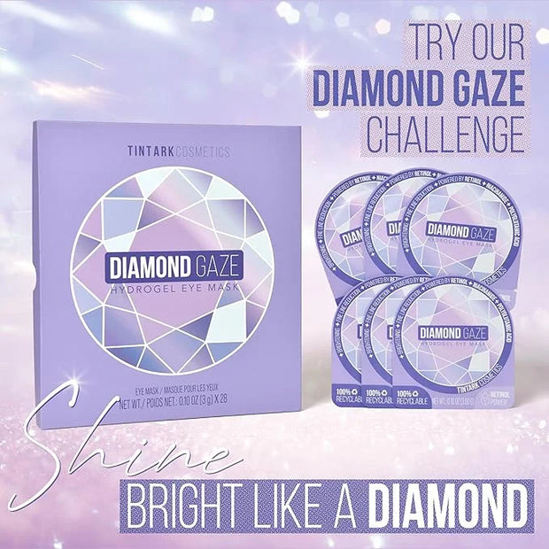 DIAMOND GAZE Under Eye Patches 28 Pairs, Rejuvenate Eye Area, Soothing Hydrate Brighten Skin, Plumps Fine Lines, Hydrogel ...