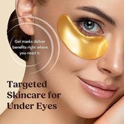DERMORA Golden Glow Under Eye Patches (50 Pairs Eye Gels) - Rejuvenating Treatment for Dark Circles, Puffy Eyes, Refreshin...