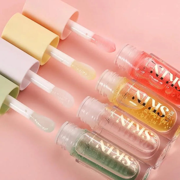 Big Brush Head Hydrating Lip Glow Oil Plumping Lip Tint, Hydrating Lip Gloss Tinted Lip Balm Transparent Lip Care, Long La...