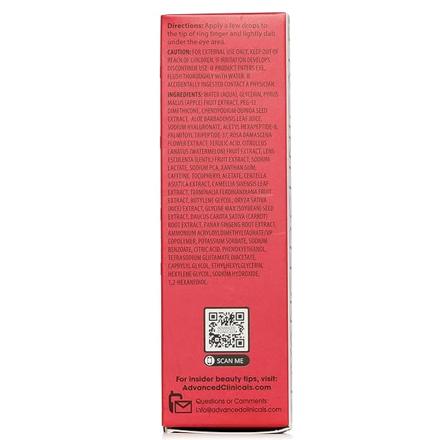 Advanced Clinicals Dark Circle Caffeine Under Eye Serum For Face With Hyaluronic Acid Moisturizer + Peptides | Brightening...