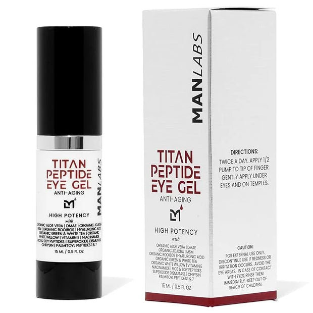 Titan Mens Eye Cream Anti Aging Bags & Dark Circle - Eye Bags Treatment for Men, High Potency Cooling Eye Gel Puffy Eyes T...