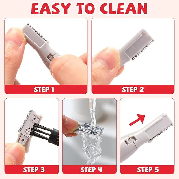 Chumia 2 Pcs Electric Eyebrow Trimmer Women Precision Face Razors Mini Shaver with Comb Christmas Women Gift Battery Opera...