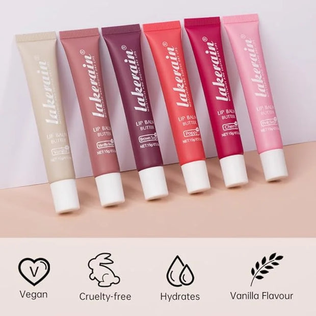 Tinted Lip Butter Balm - Tinted Moisture Gel Lip Gloss | Hydrating Glow Tinted Lip Care | Tinted Lip Stain (Pink sugar, 06...