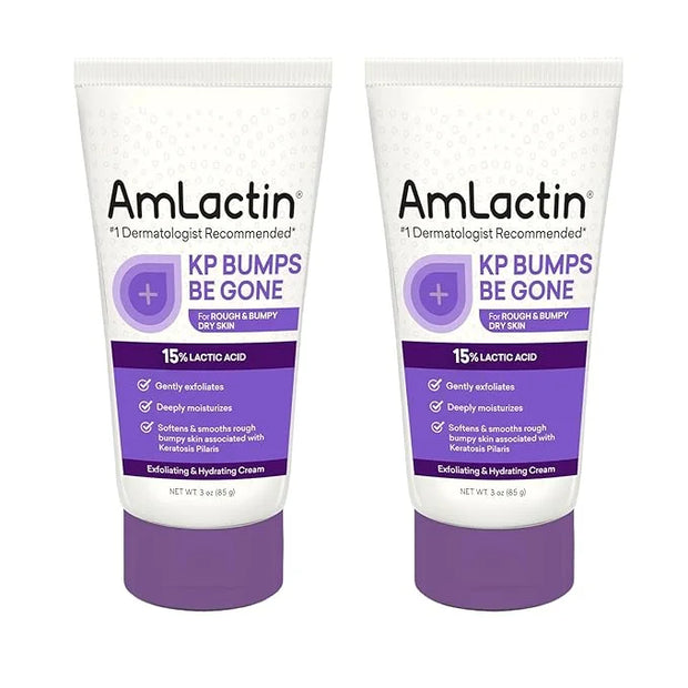 AmLactin KP Bumps Be Gone - 3 oz Keratosis Pilaris Moisturizing Cream with 15% Lactic Acid - Exfoliator and Moisturizer fo...