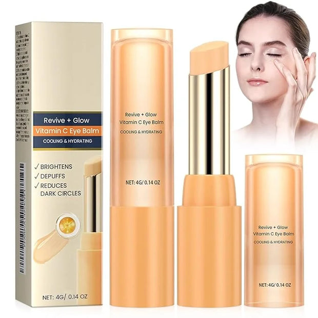 2PCS Revive Glow Vitamin C Eye Balm, Hydrating Eye Cream,Improve Dark Circles,Brightens Skin Tone,Reduces Puffiness - Prod...