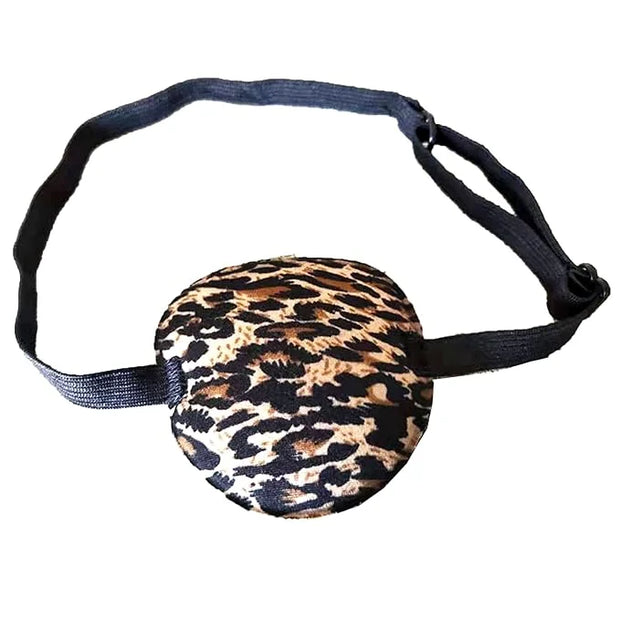 MYUBWTF Black Single Eye Mask, Pirate Skull Crossbone eye patch，Adjustable 3D Eye Patch for Adult and Kid (Leopard grain d...
