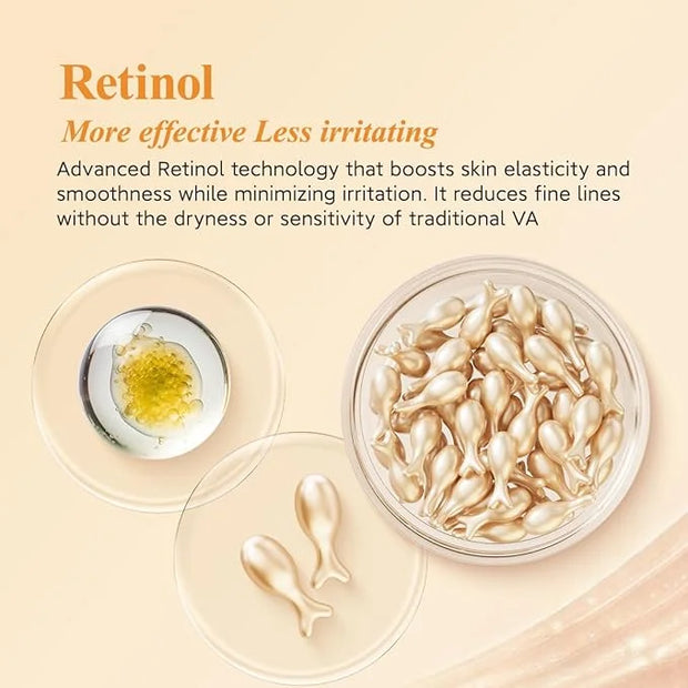 HKH Vitamin C & Retinol Serum for Face - Vit C Oil Capsule with Niacinamide, Anti Again Vit A Night Serum Capsule for Wome...