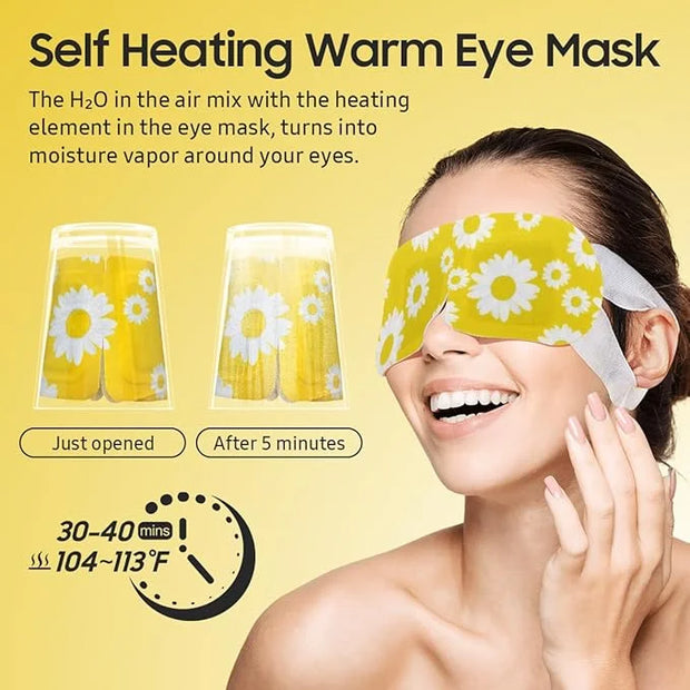 30Packs Steam Eye Mask, Heated Eye Mask Warm Compress for Eyes, Self Heating Warm Eye Masks Disposable Steam Mask for Home...