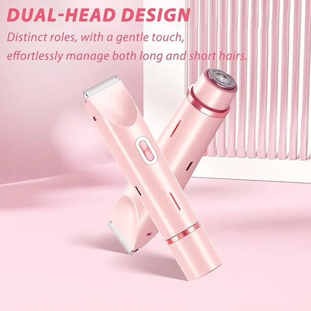 Glow Aura Womens Shaver 2 in 1,2025 New Razor & Shaver with Dual Ceramic Head,Bikini Trimmer for Women,IPX67 Waterproof We...