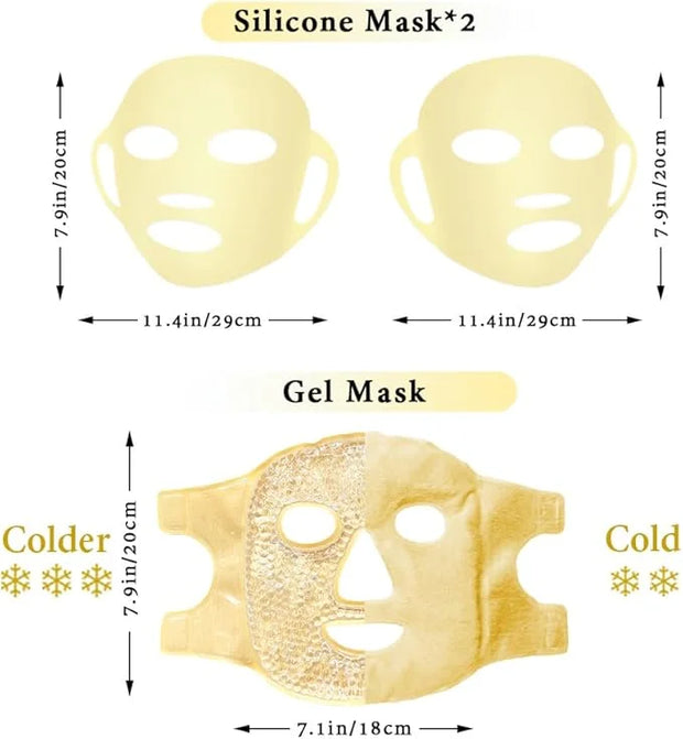 Ice Face Mask and Eye Ice Roller 5Pack Beauty Skin Care Tools Set, Eye Mask for Dry Eyes Face Depuffer Wrinkles and Liftin...