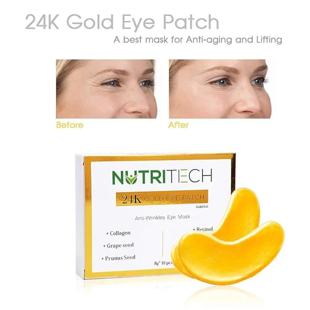 Under Eye Patches, 24K Gold Collagen Under Eye Mask Anti-Aging, Under Eye Treatment Mask for Puffy, Dark Circles, Wrinkles...