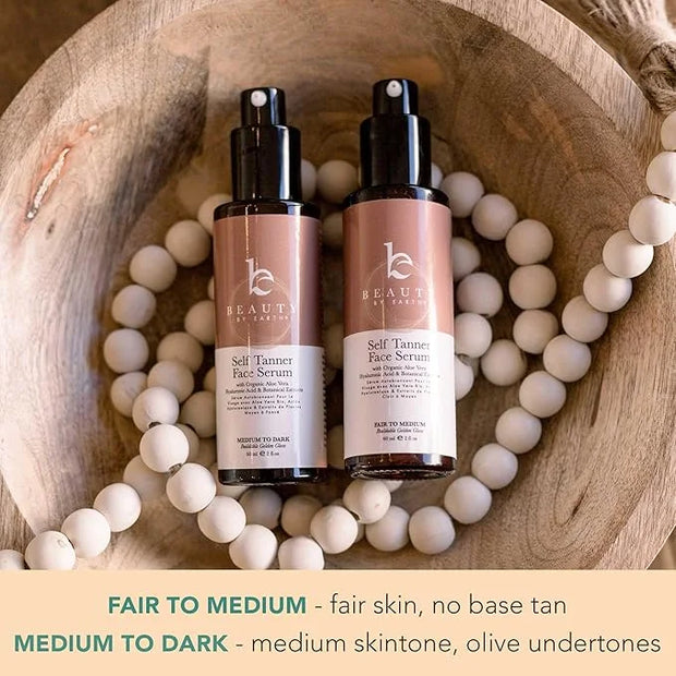 Face Tanner Serum - Medium to Dark Sunless Tanner for Face Sunless Tanner with Hyaluronic Acid - Self Tanner for Face Self...