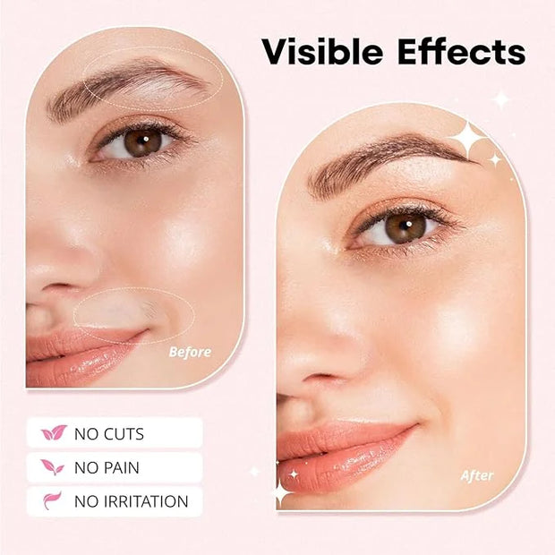 Women's Eyebrow Trimmer & Facial Hair Remover, 2 in 1, Double Rotating Blades, Safe, Painless, Hypoallergenic, Rechargeabl...
