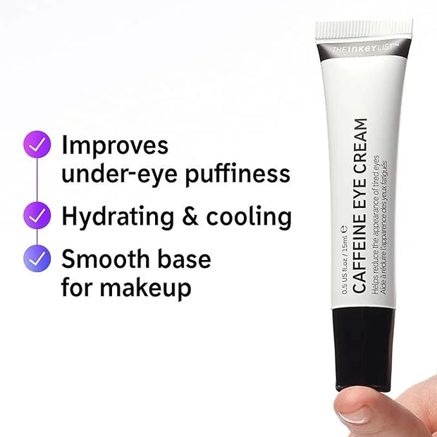 The INKEY List Caffeine Eye Cream, Reduce Eye Puffiness and Dark Circle, Blur Fine Lines, 0.5 fl oz - Product Image