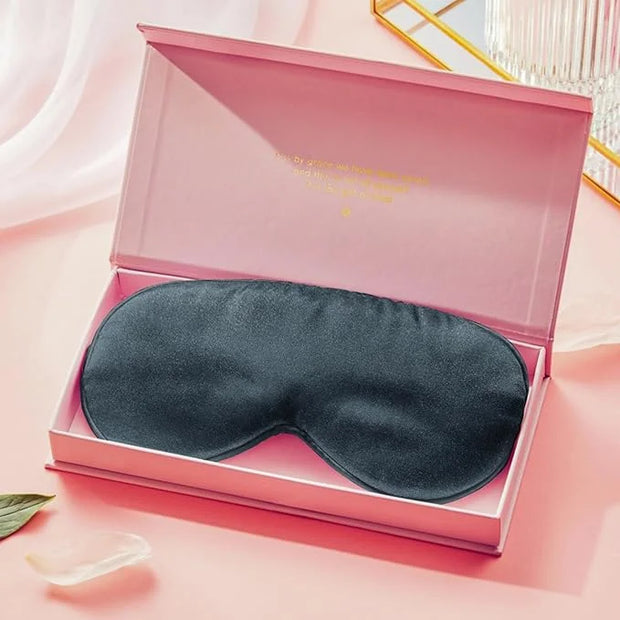 Grace & Company Silky Satin Eye Mask for Women - Premium Black Satin Silk Sleep Mask - Hydrating, Ultra Soft & Lightweight...