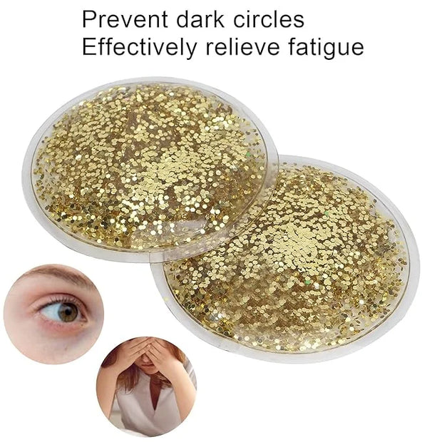 Gel Ice Pack, Hot Cold Eye Gel Ice Pack, Reusable Cooling Eye Cover for Dark Circles Puffiness, Redness and Eye Relax (Gol...