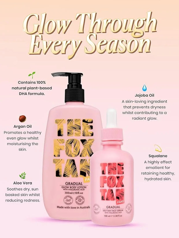 The Fox Tan Sunkissed Duo Bundle, Self-Tanning Face Serum & Body Lotion For Natural Streak-Free Tans, Vegan & Cruelty Free...