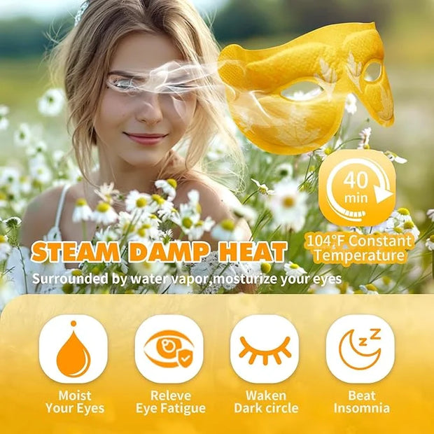 18 Packs Steam Eye Mask for Dry Eyes 40Mins Self Heating Masks Cornea Care Disposable Warm Eye Compress Sleep Mask for Red...