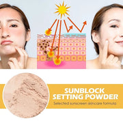 Mineral Powder Sunscreen, Powder Sunscreen for Face,Mineral SPF 50 PA+++ Sunscreen Powder,Long-Lasting Lightweight Breatha...