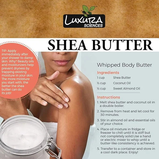 African Shea Butter | 100% Pure & Unrefined Raw Shea Butter for Skin & Hair | Deep Moisturizer for Face, Body & Scalp | Id...