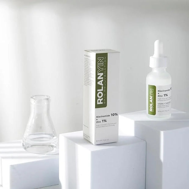 ROLANYIN Niacinamide 10% + Zinc 1% Facial Serum for Oil Control and Pore Minimizing Blemish Treatment Hydrating Soothing A...