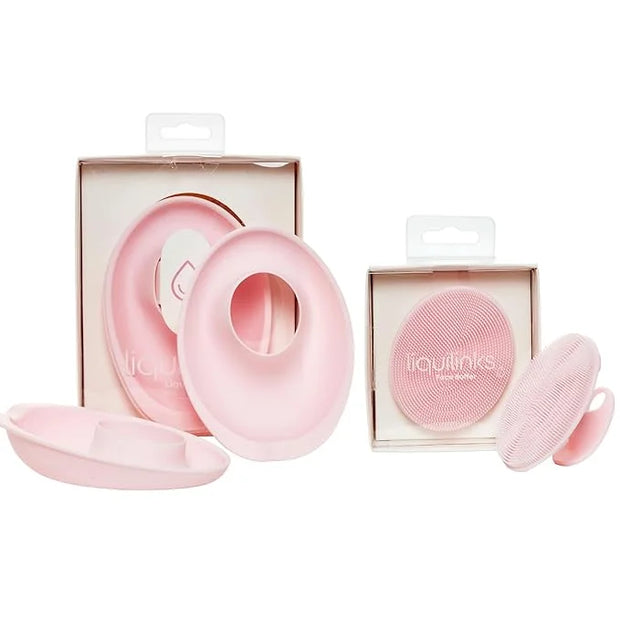 Skincare Essentials Bundle - Silicone Spa Accessories - Beauty Set for Teen Girls (Blush Pink LiquiBands and Face Buffer) ...