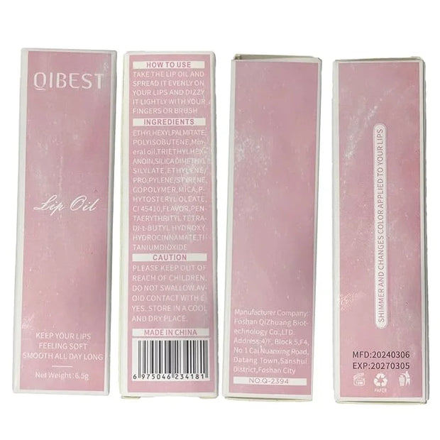 2Pcs Magic Color Changing Lip Oil,Big Brush Hydrating Glimmer Lip Oil,Long Lasting Moisturizing Smooth Non-Sticky Lip Glos...