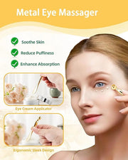 2 Pairs Reusable Under Eye Wrinkle Patches Silicone Mask, Plump Fine Lines & Wrinkles, with Metal Eye Cream Applicator, Ti...