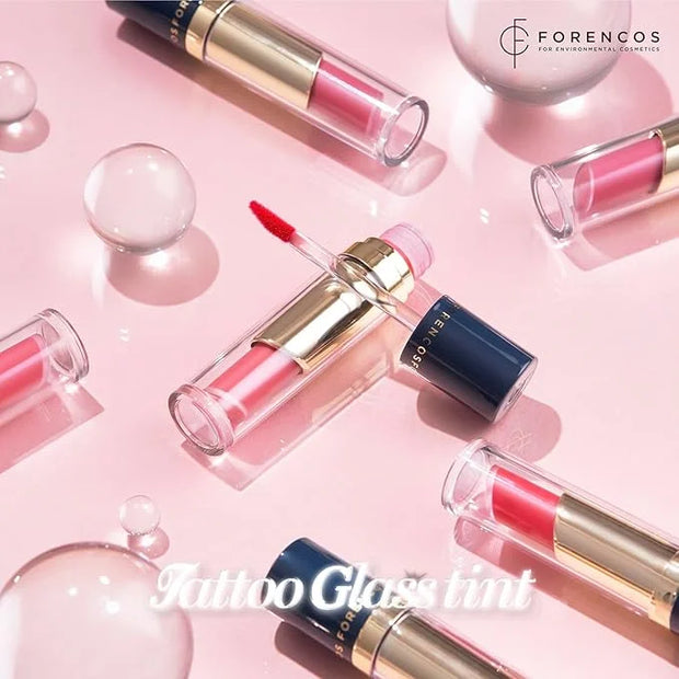 FORENCOS Tattoo Glass Lip Gloss Tint, Korean Glossy Tint/Stain, High Pigmentation, Glasting Shine, Long Lasting, Moisturiz...